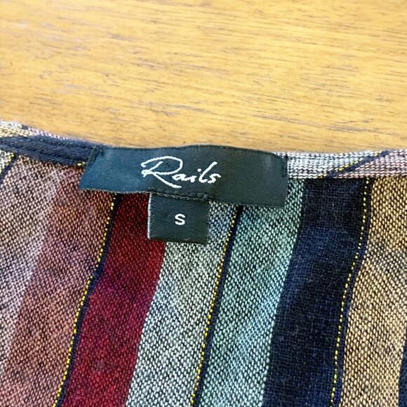 Rails Lola Metallic Lurex Wrap Dress Varadero Stripe Small - Picture 4 of 6